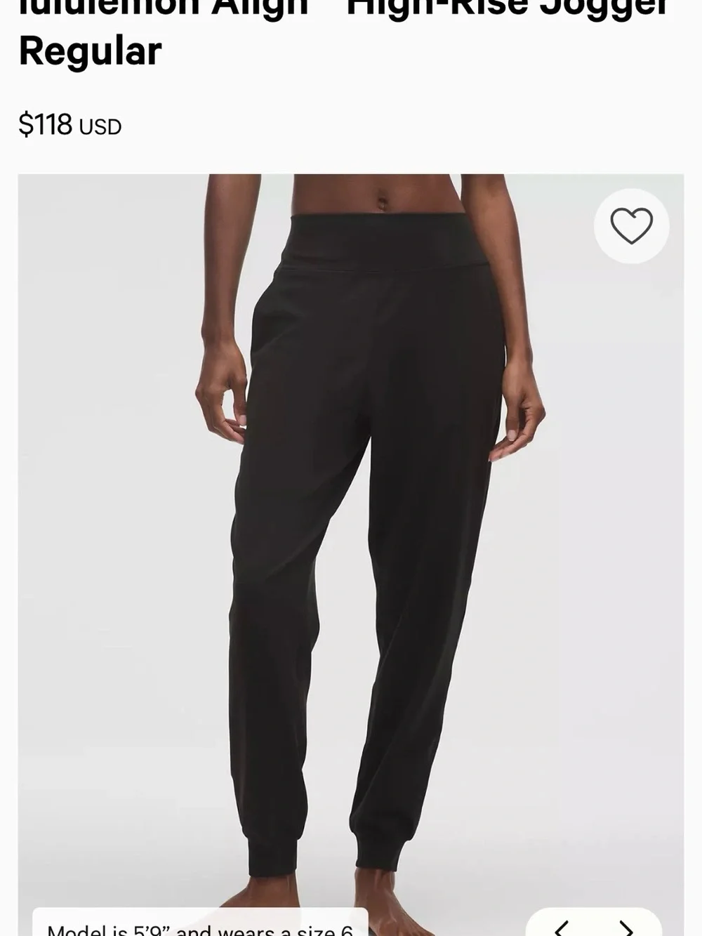 lululemon athletica Black align Joggers size 6 NWOT